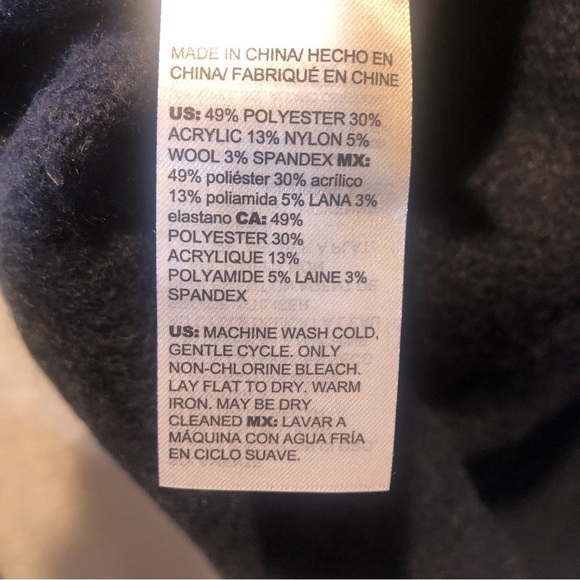 NWT Chicos tunic sweater herringbone texture navy blue super soft deep v neck M - Picture 7 of 10